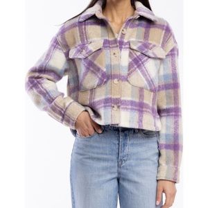 Blank NYC cropped flannel jacket